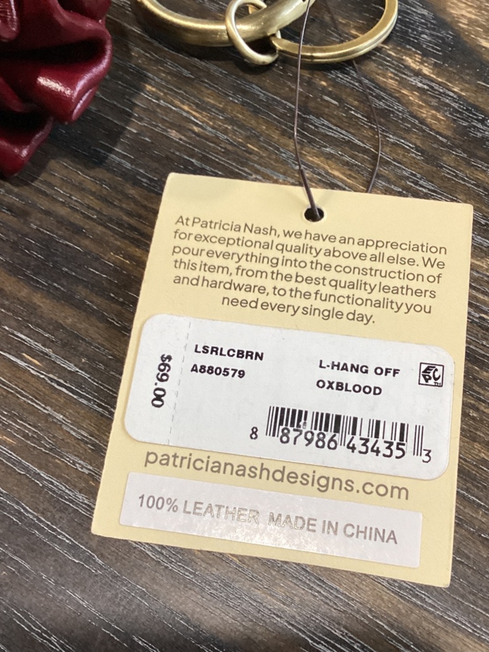 Patricia Nash Laced Rose Bag Charm - Picture 4 of 5